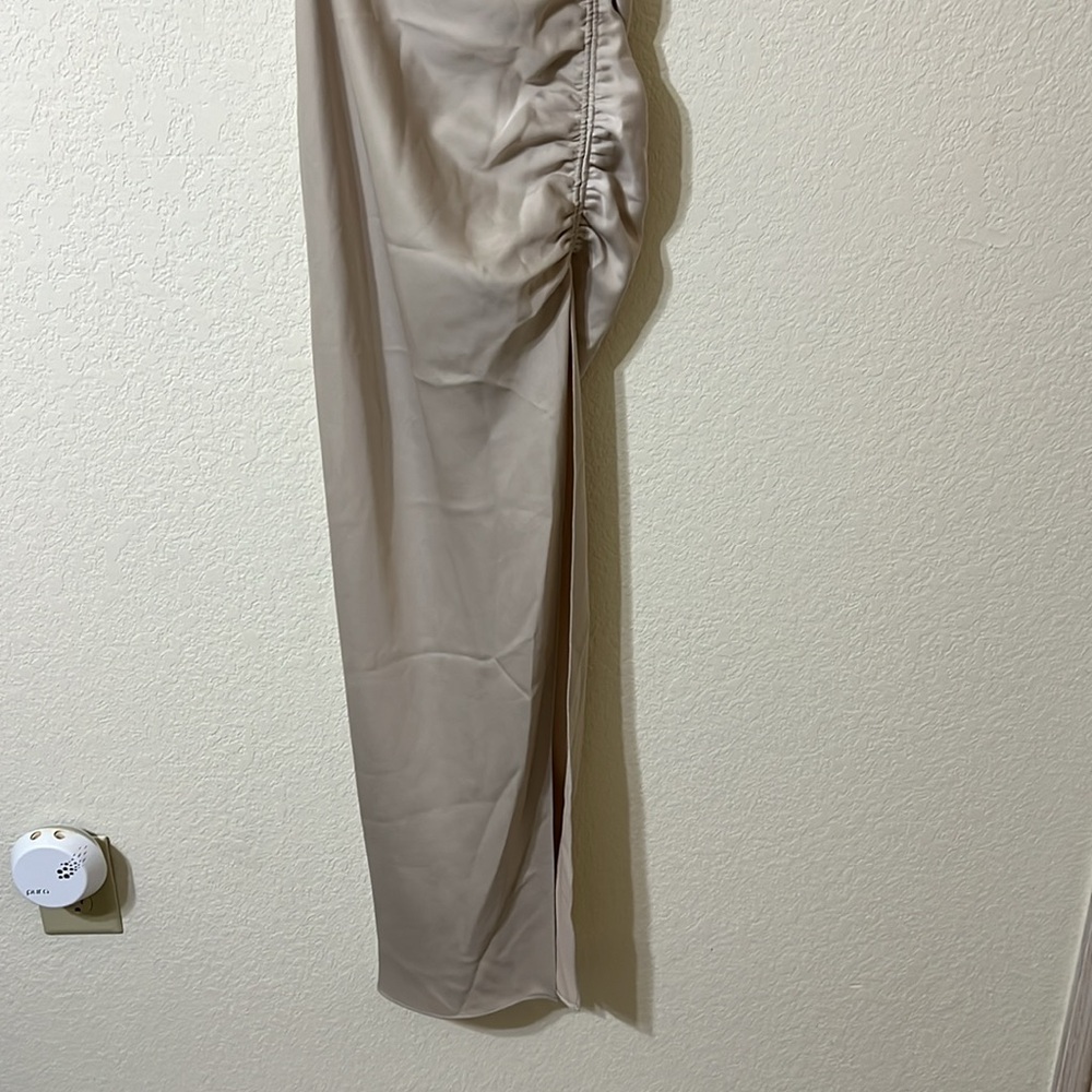 BHLDN Anthropologie Jennings Cowl Neck Ruched Satin Gown 0 NEW Formal Bridesmaid - Picture 4 of 8